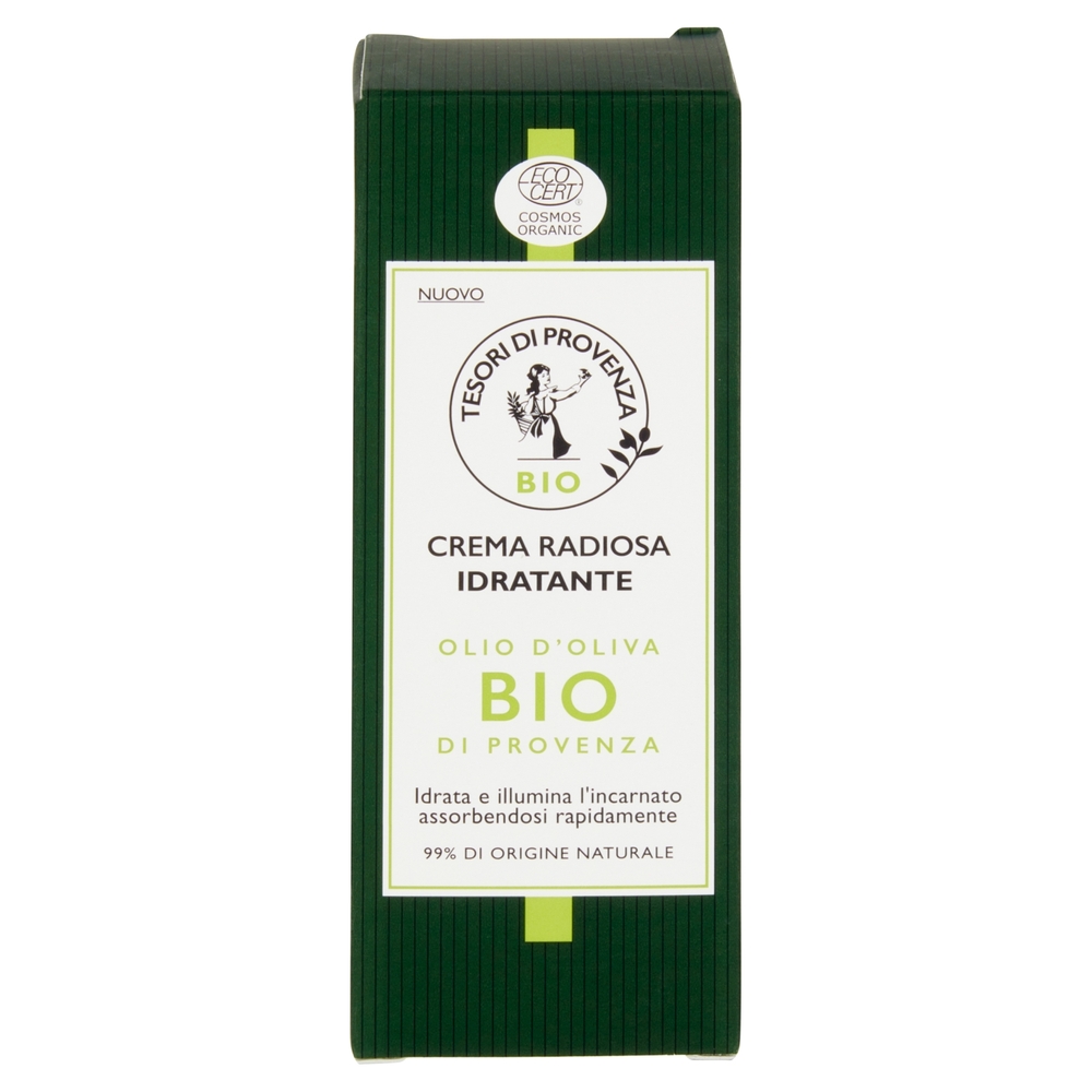 Tesori di Provenza Crema Viso Idratante Giorno, con Olio d'Oliva Bio, Ricco in Polifenoli, 50 ml